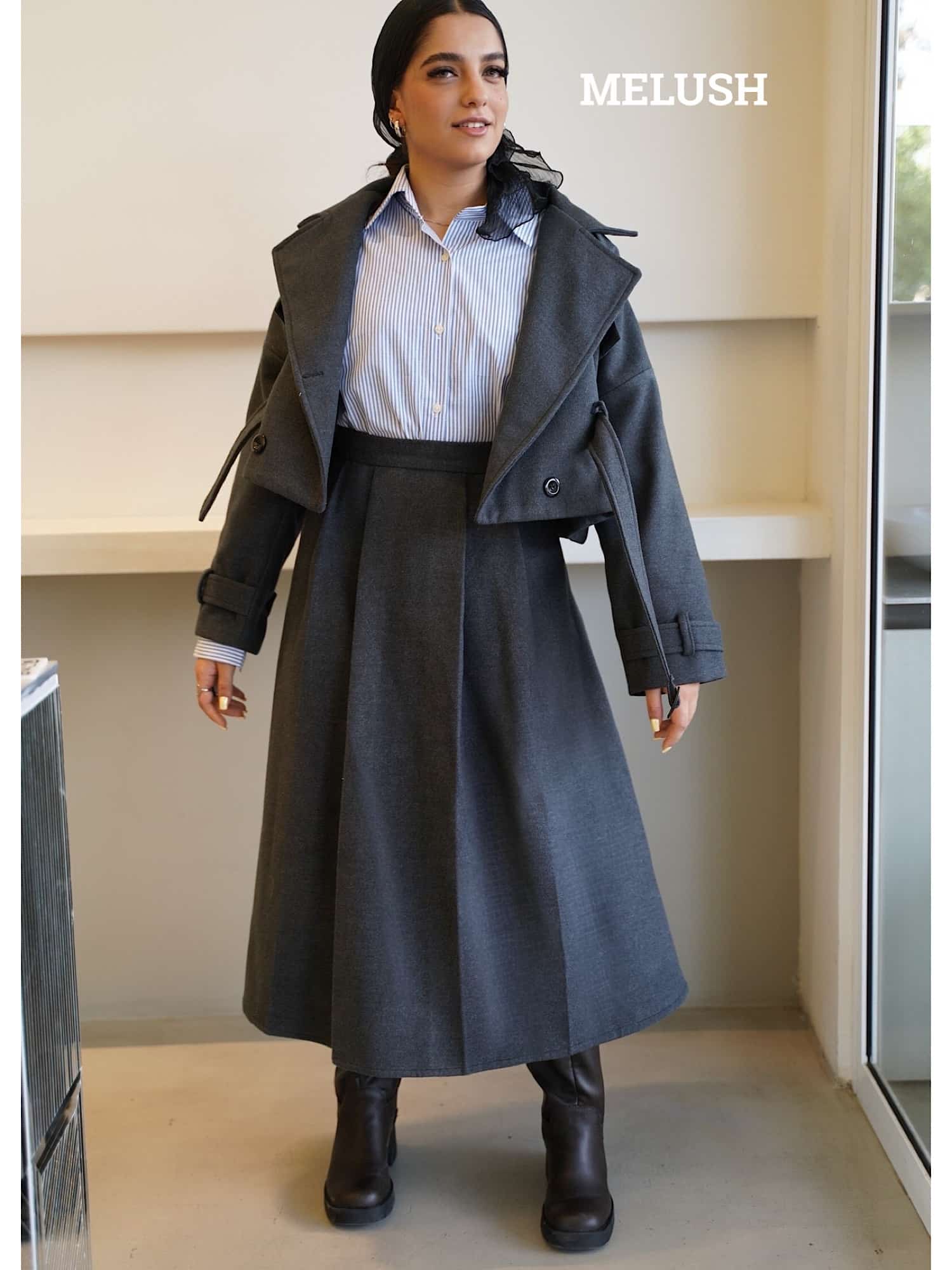 ست كت دامن فوتر فرانسوي