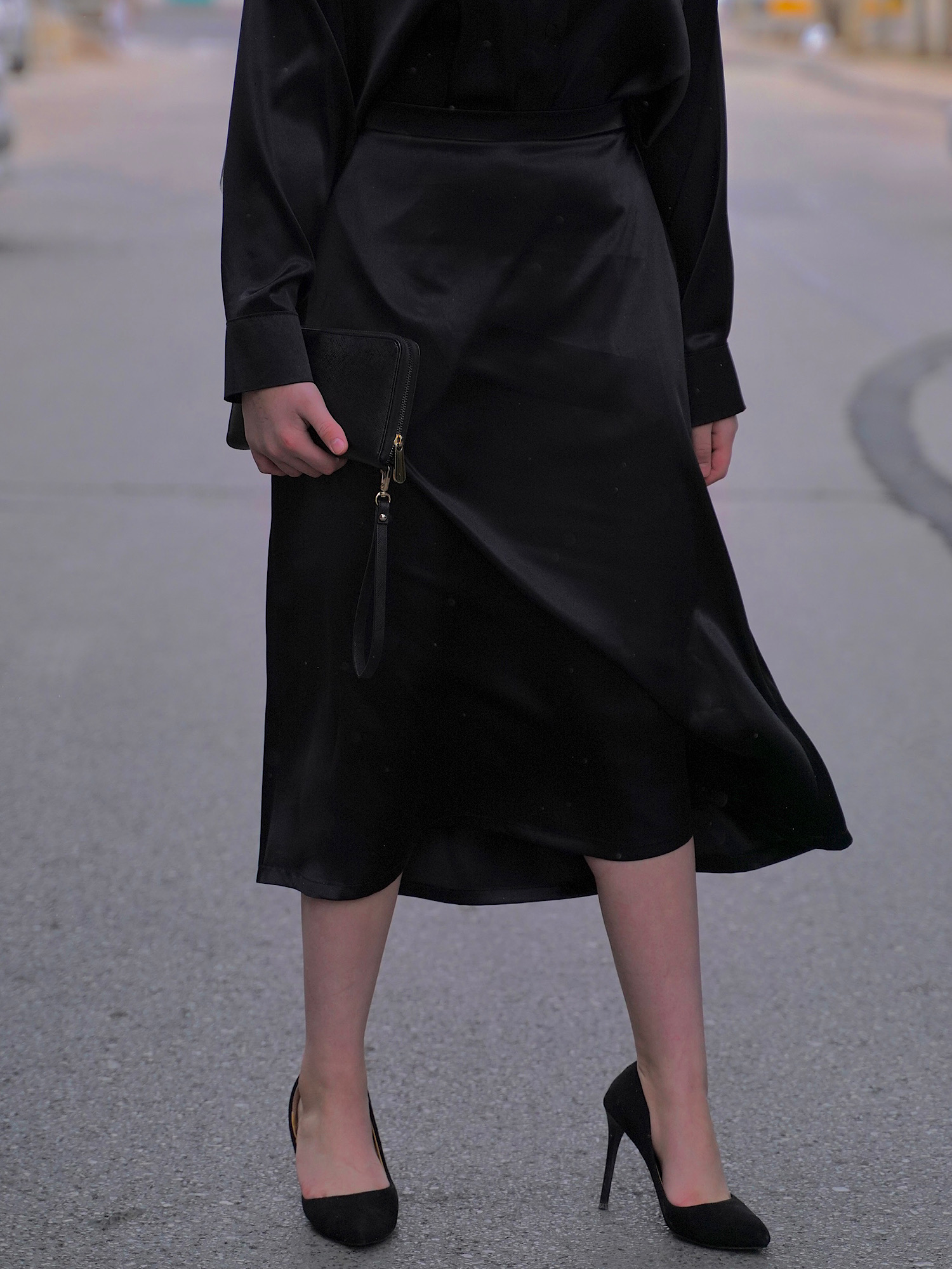 دامن تك ساتن نرمينه